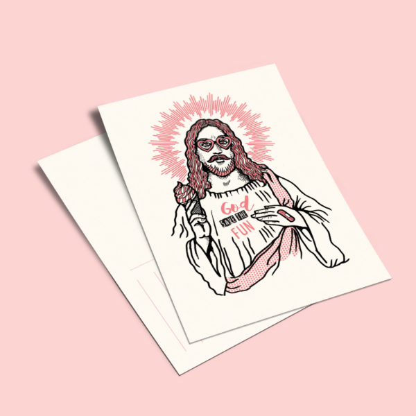 Carte postale "God save the fun"