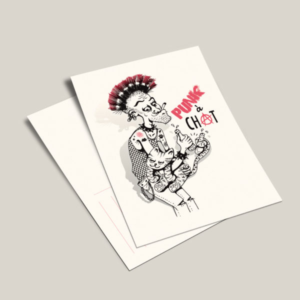Carte postale "Punk à chat"