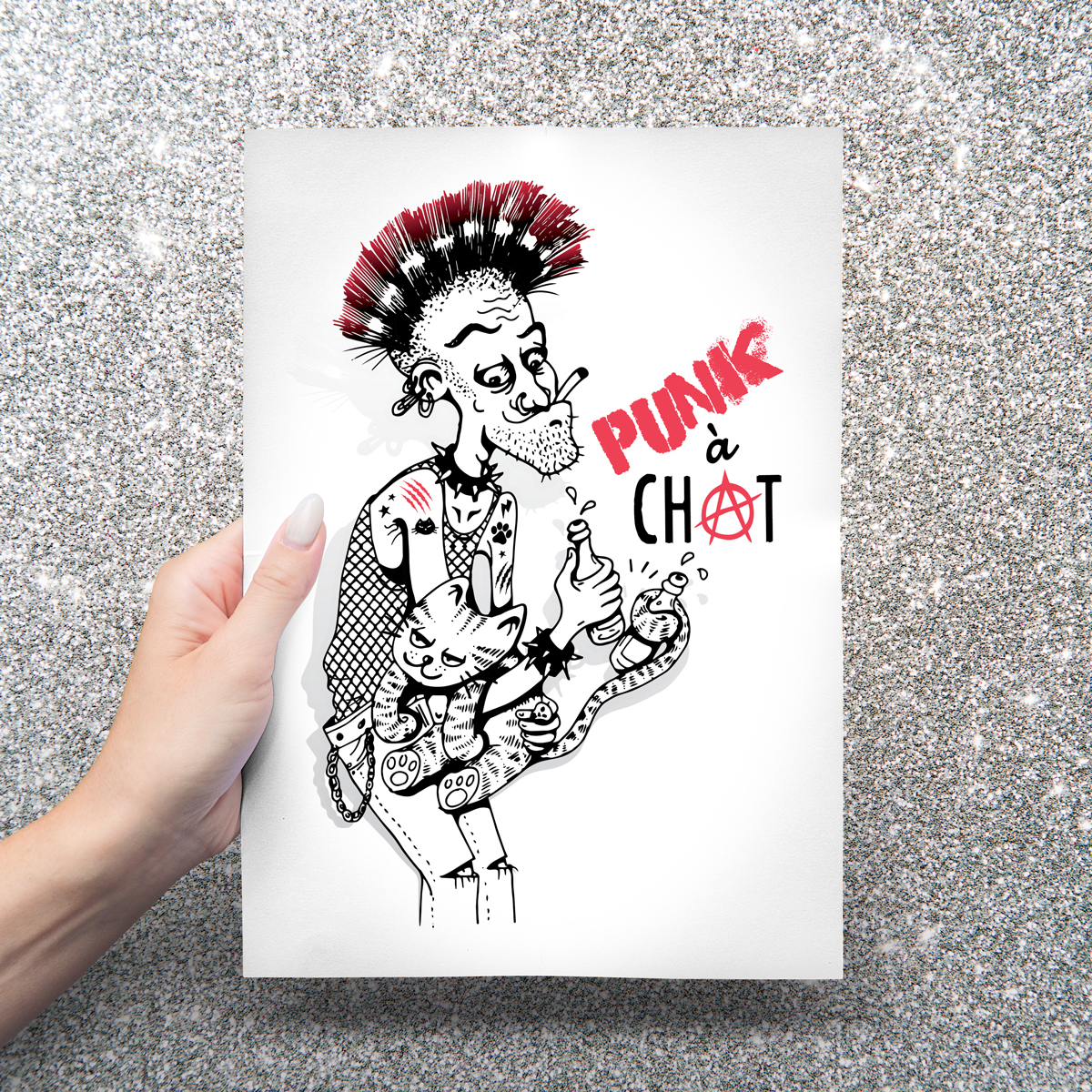 Affichette Punk A Chat By Valoo Affichette Punk A Chat By Valoo