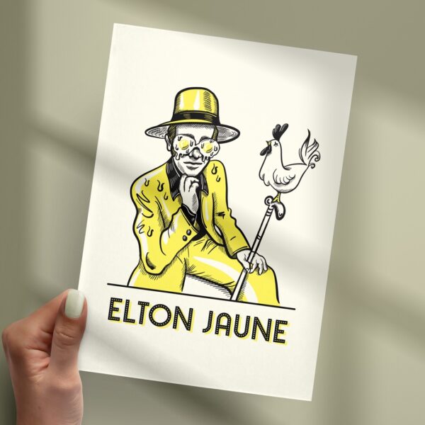 Affichette "Elton Jaune"