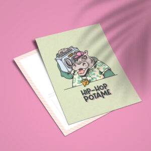 Carte postale "Hip-Hop-Potame"