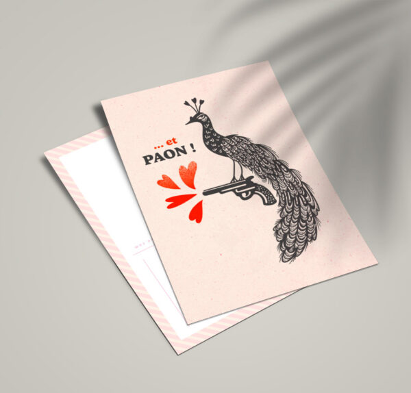 Carte postale "Et Paon !"