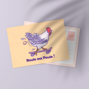 Carte postale "Roule ma poule !"