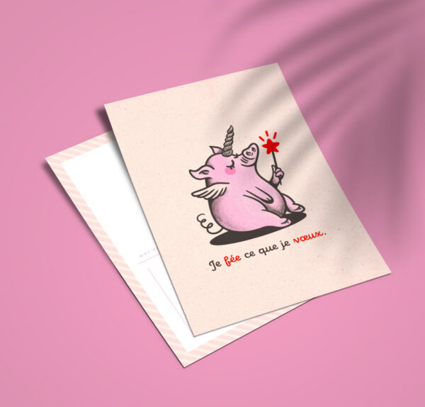 Carte postale "Je fée ce que je vœux"
