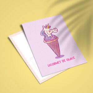 Carte postale "Li-cornet de glace"