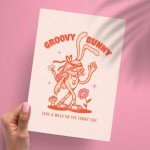 Affichette A5 "Groovy Bunny"