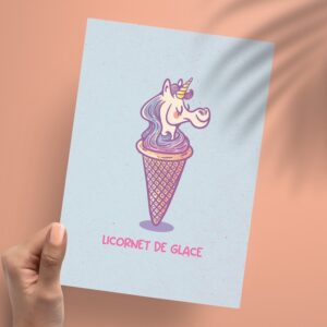 Affichette A5 "Licornet de glace"