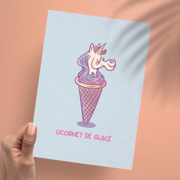 Affichette A5 "Licornet de glace"