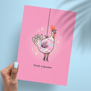 Affichette A5 "Poule à facettes"