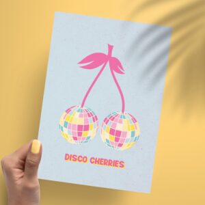 Affichette A5 "Disco Cherries"