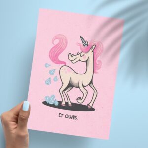 Affichette A5 "Licorne & Diams"